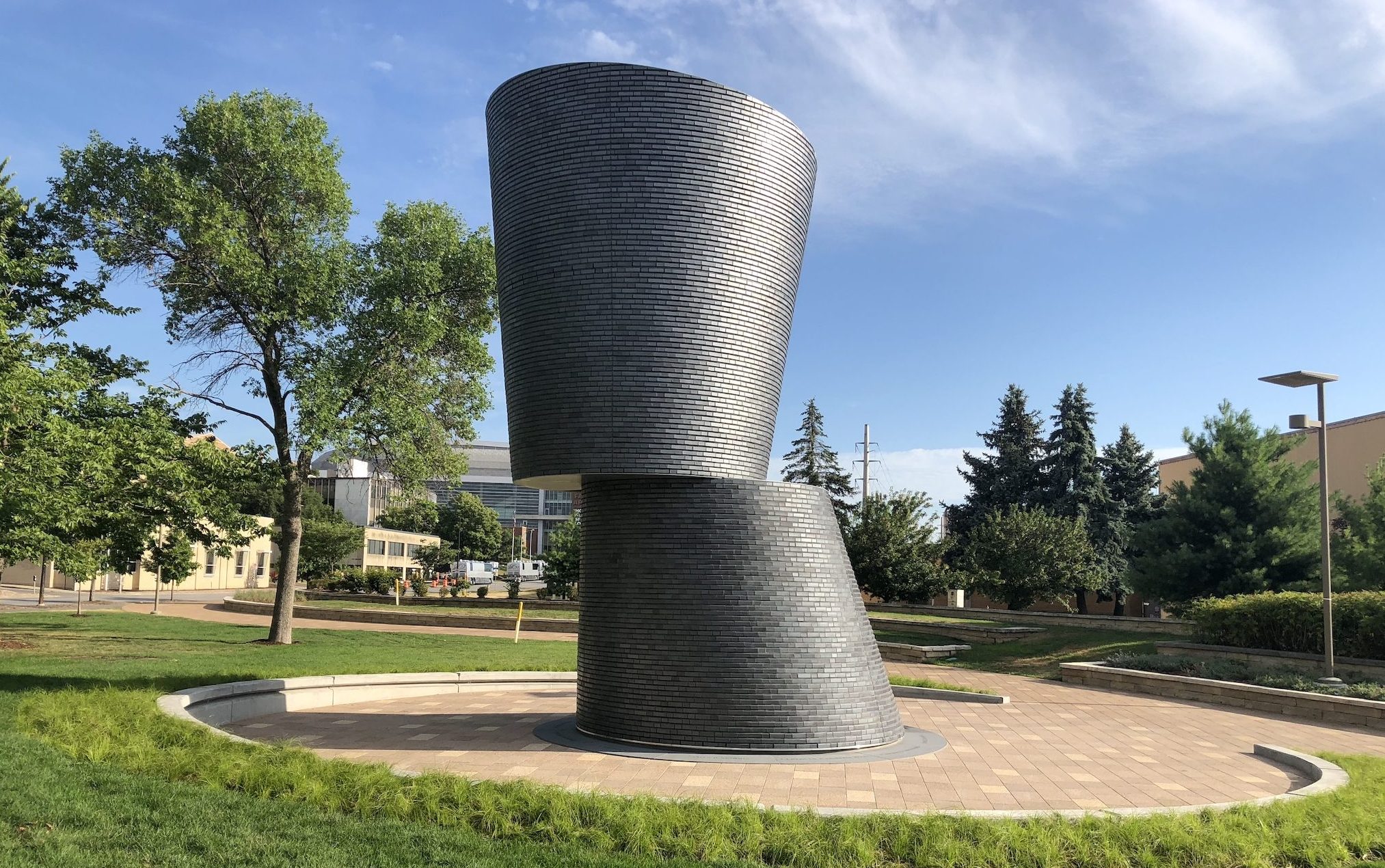 A Monumental Journey by Kerry James Marshall, looking north, 25 July 2018, Commissioned by Greater Des Moines Public Art Foundation