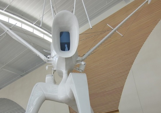 As befits its Silicon Valley location, when Mineta San Jose International Airport (SJC) rebuilt Terminal B, it installed forward-thinking, high-tech temporary and permanent artwork.  For instance, Björn Schülke’s "Space Observer", a 26-foot-tall sculpture sitting on 8-foot-tall legs that both captures and displays images from its surroundings.  