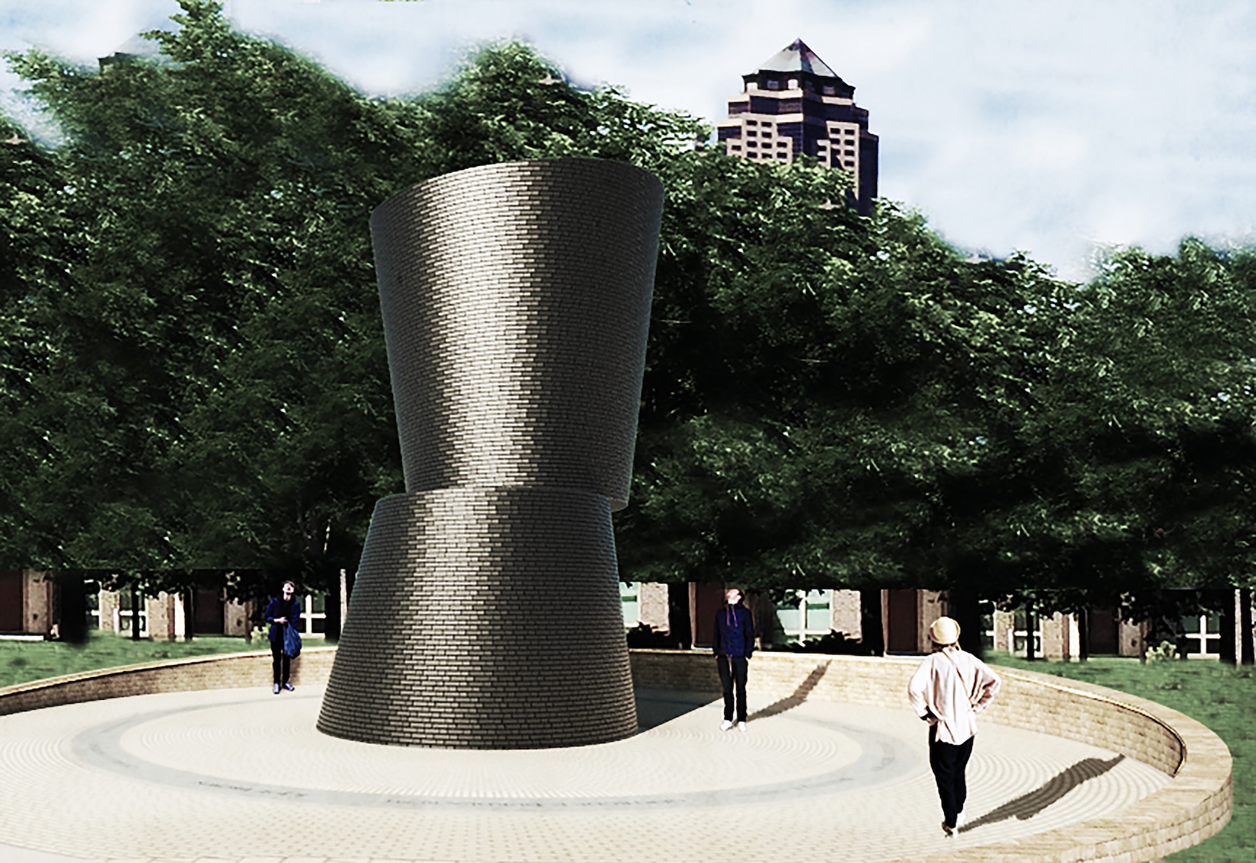 Rendering of Kerry James Marshall's "A Monumental Journey" by Substance Architecture.